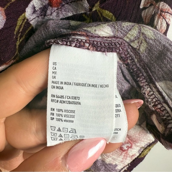 American Eagle Floral Print Ruffled Tank Top Flowy Feminine Size Small Summer - Picture 8 of 8